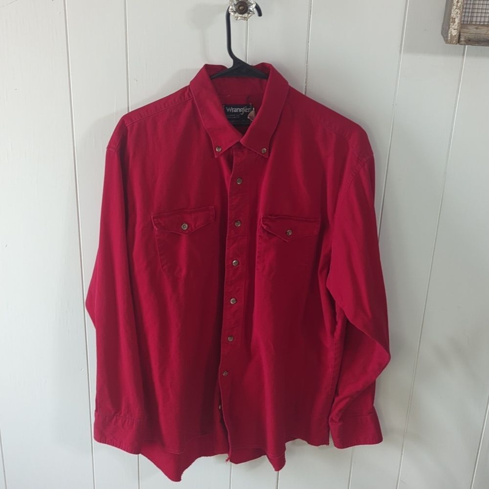 Wrangler X Long Tails Cowboy Cut Long Sleeve Button Down Shirt Men's 17.5  35
